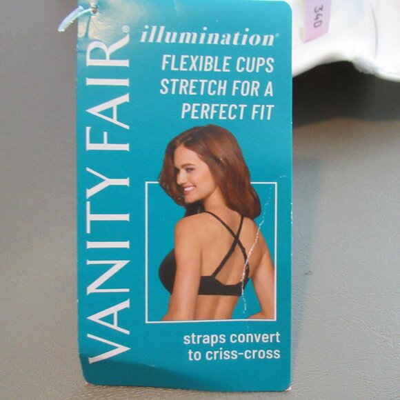 Vanity Fair Women's Illumination Full Coverage Underwire T-Shirt Bra, White, 34D - Picture 3 of 5